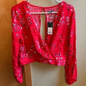 Wild Fable Red Wrap Crop Top